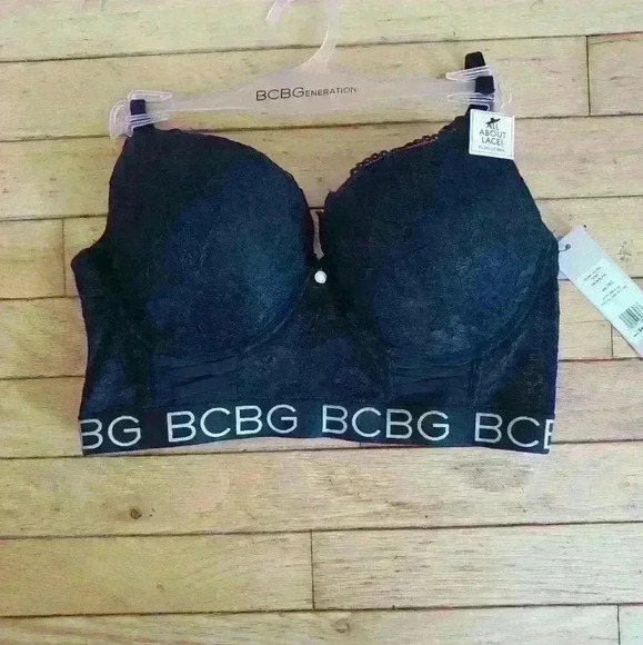 BCBG | Women's Black Lace Push Up Bra - Picture 2 of 4